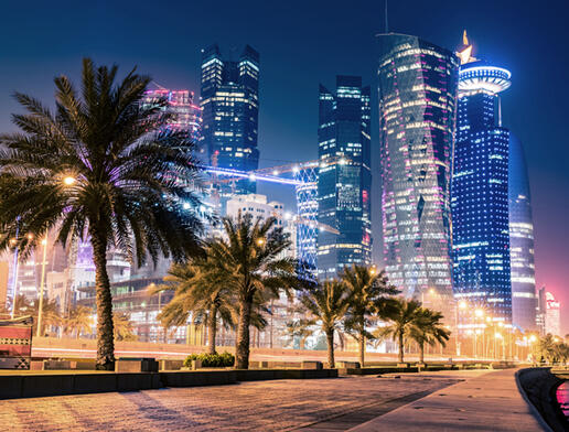 Skyline of Doha in Qatar